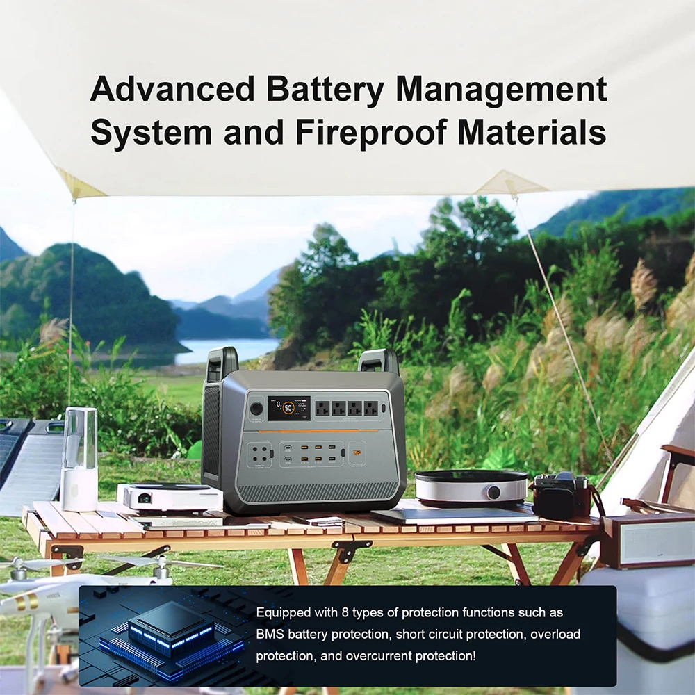 2000W Portable Solar Power LiFePO4 Battery Station 110V 120V 220V AC Output Portable Power Solar Generators