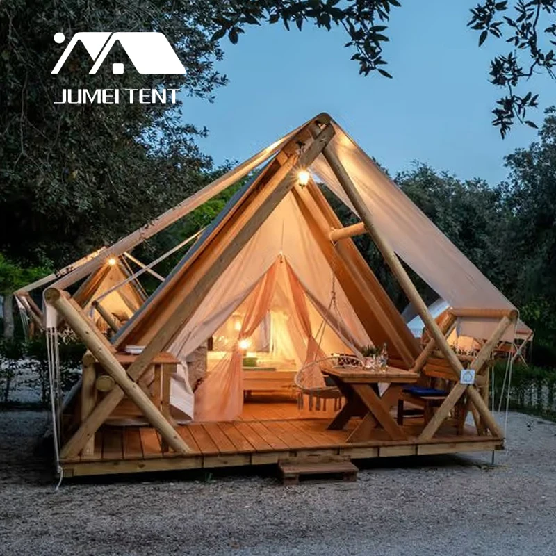 Luxury experience African Outdoor Tent PVC waterproof Triangle Safari Tent for Camping Resort