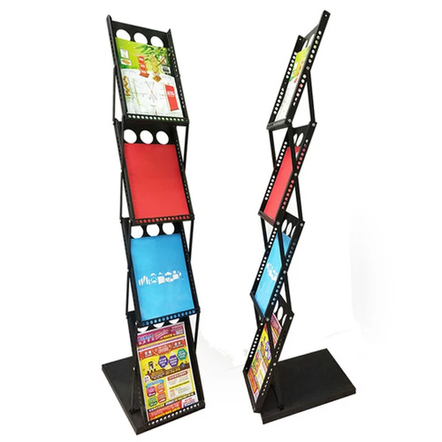 Portable Magazine shelf metal literature brochure holder stand