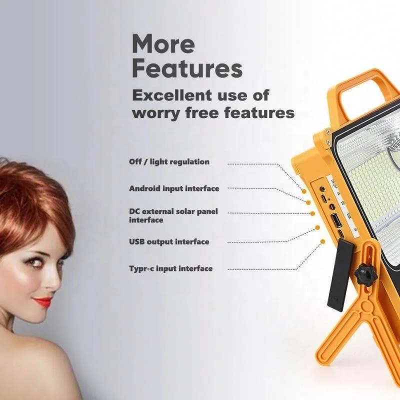 
2020 solar flood light 10000mAh waterproof mine outdoor LED portable solar flood light 