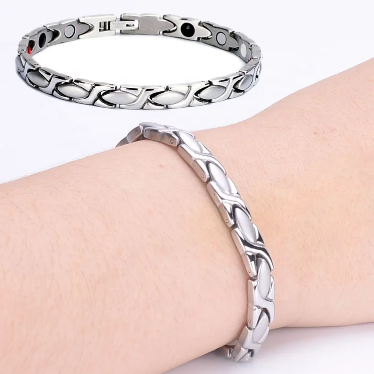 Bio Magnetic Infrared Ion Magnet Germanium Energy Power Therapy Stainless Steel Women Bracelet