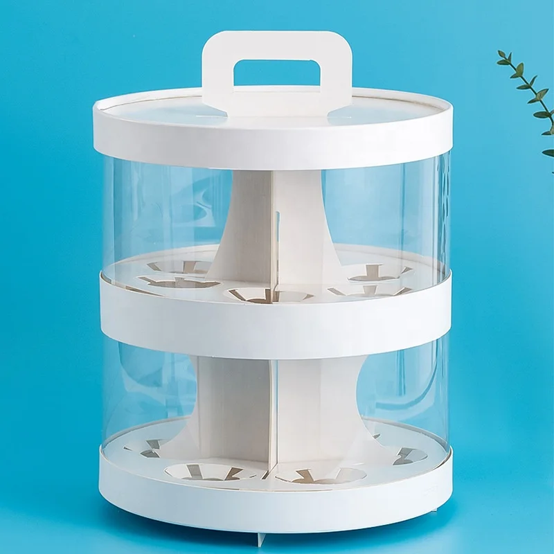 Custom High Cupcake Box Clear Round Packaging Paper Boxes For Cake