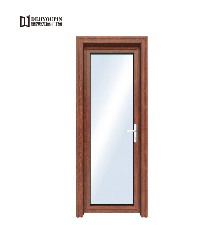 Cheap Price Aluminum Bathroom Modern Swing Style Tempered Frosted Glass Interior Toilet Door In Bangladesh