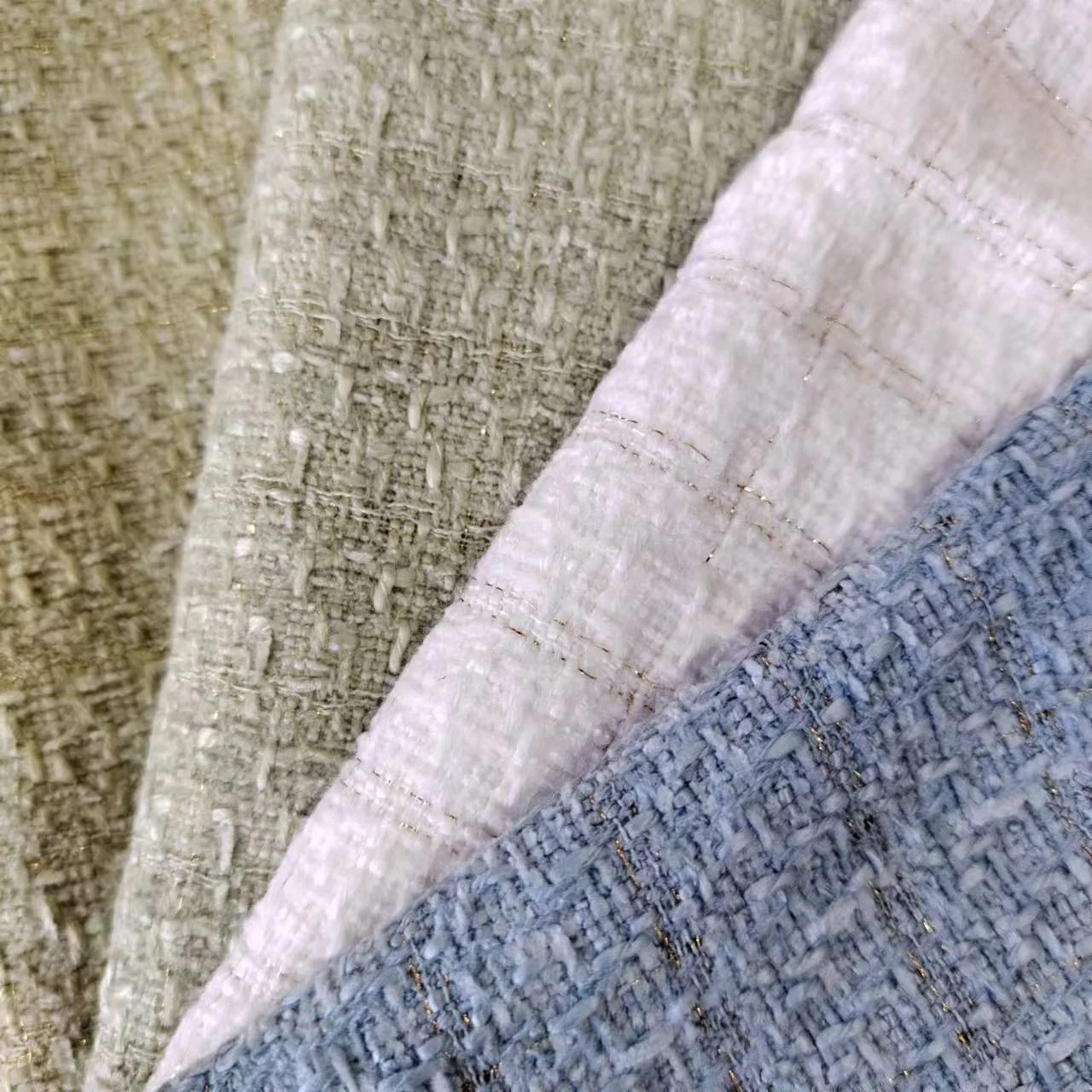 420g/m 50Polyester 50Acrylic All seasons fabrics Beautiful Shiny metallic sparkle thread Mosaic tweed Clothing