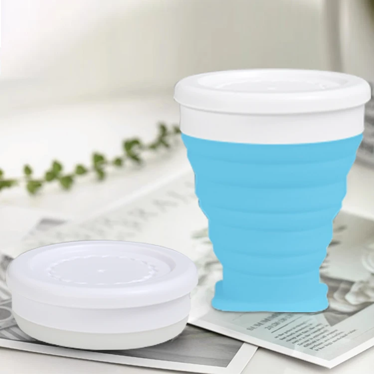 Easy carry product 200ml small size silicone outdoor travel collapsible portable silicone water cup