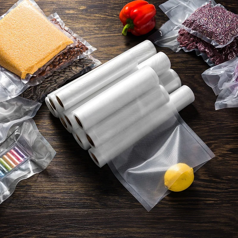 Пакеты для вакуумного упаковщика пищевых продуктов с тиснением под заказ текстурированные нейлоновые пакеты