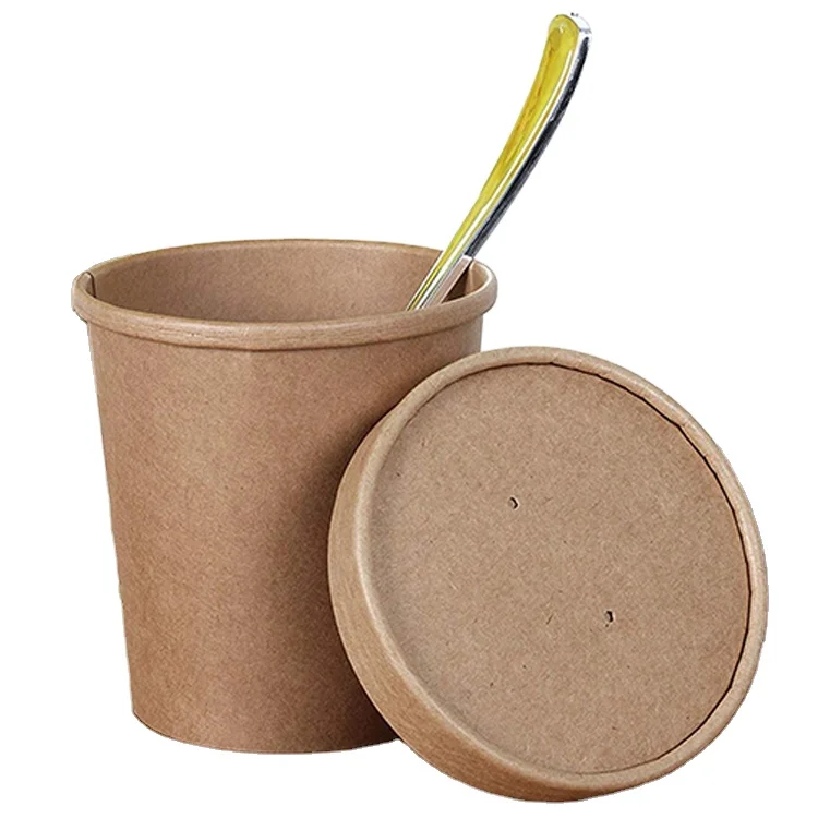 
Disposable Paper Soup Cup small size paper bowl with Dome Lid 