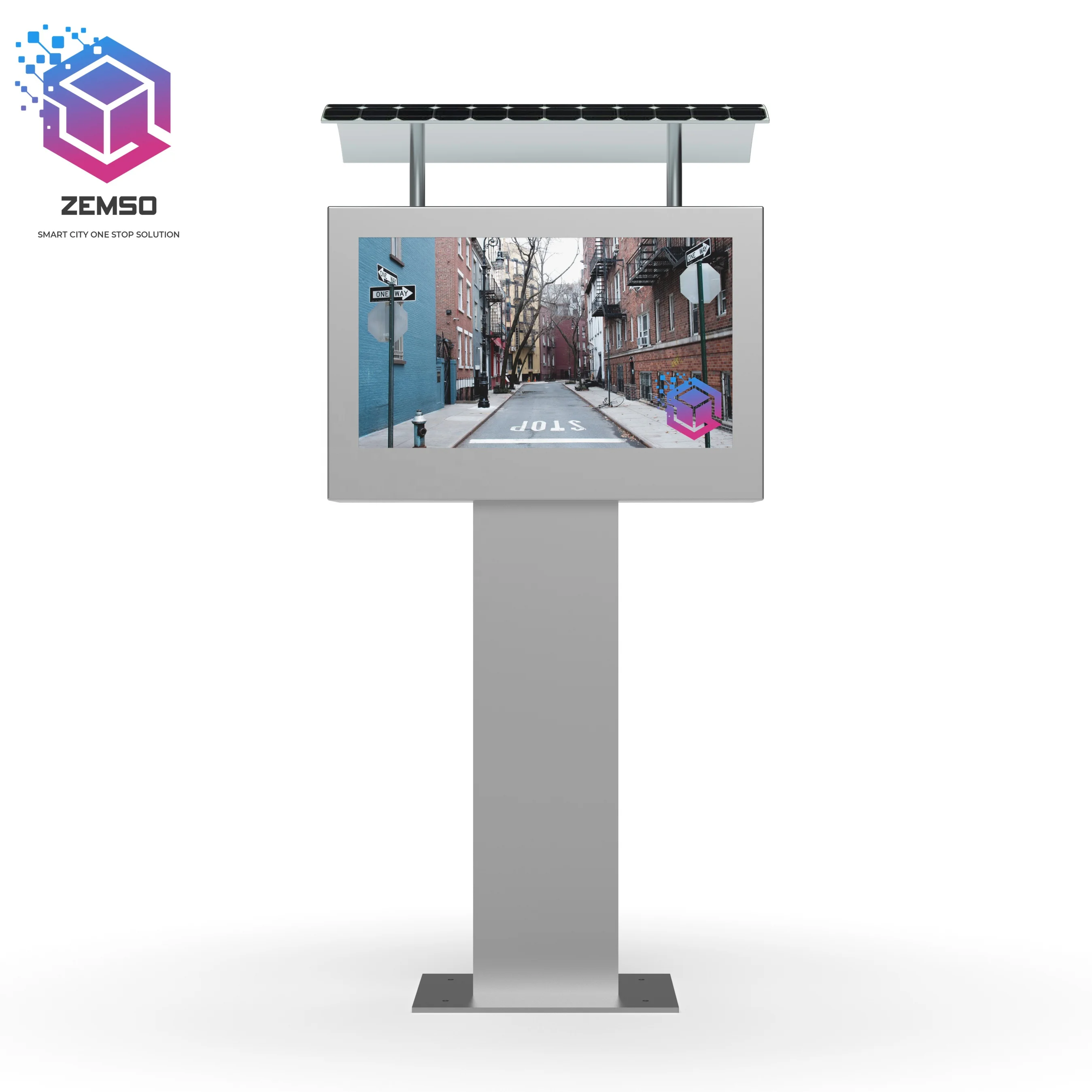 Customized Energy Outdoor Waterproof Solar Kiosk Standing Solar Power LCD Advertising Billboard Display