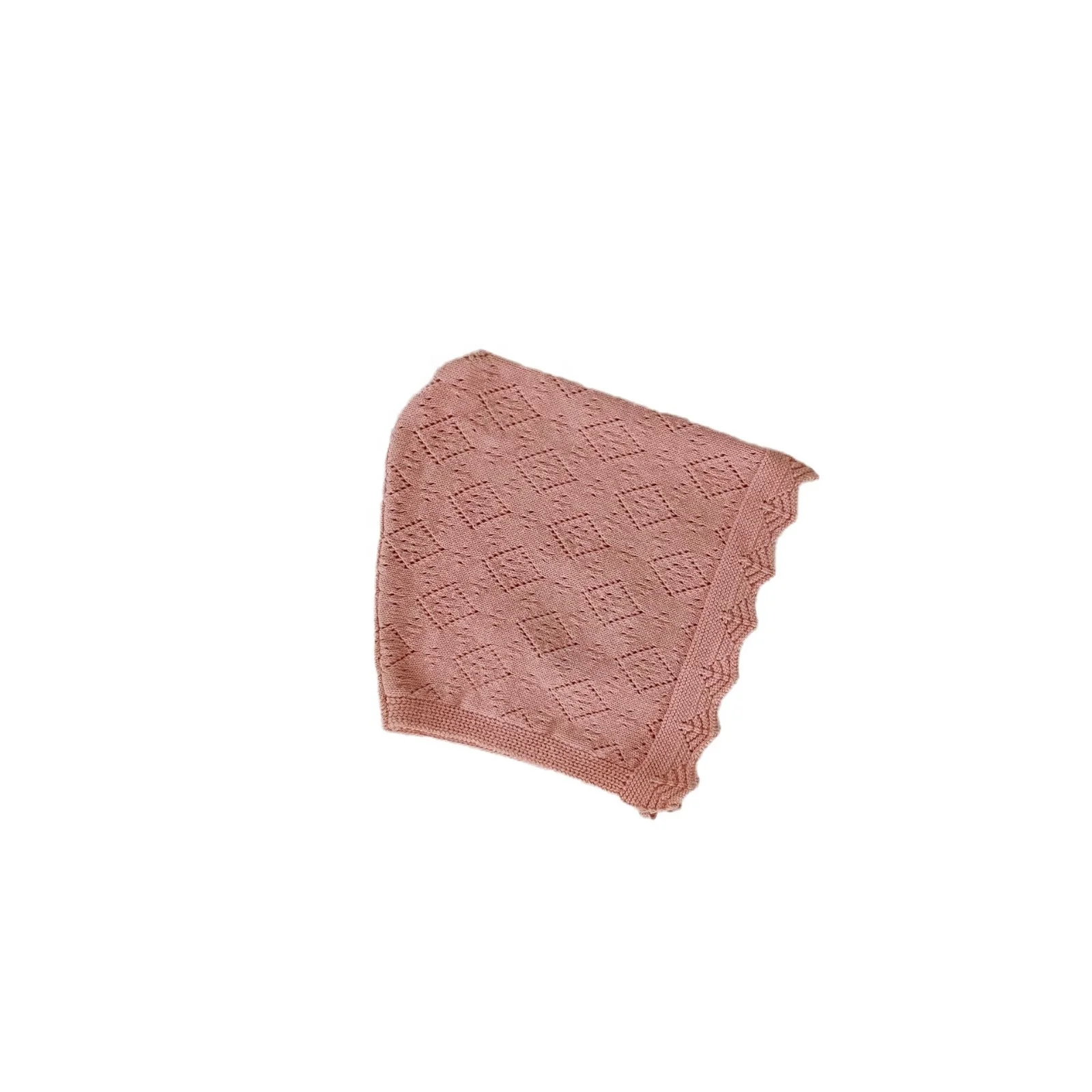 New Baby Knitted Hat for Girls Solid Color Cotton Princess Hats Newborn Babies Soft Adjustable Cap Autumn Kids Accessories