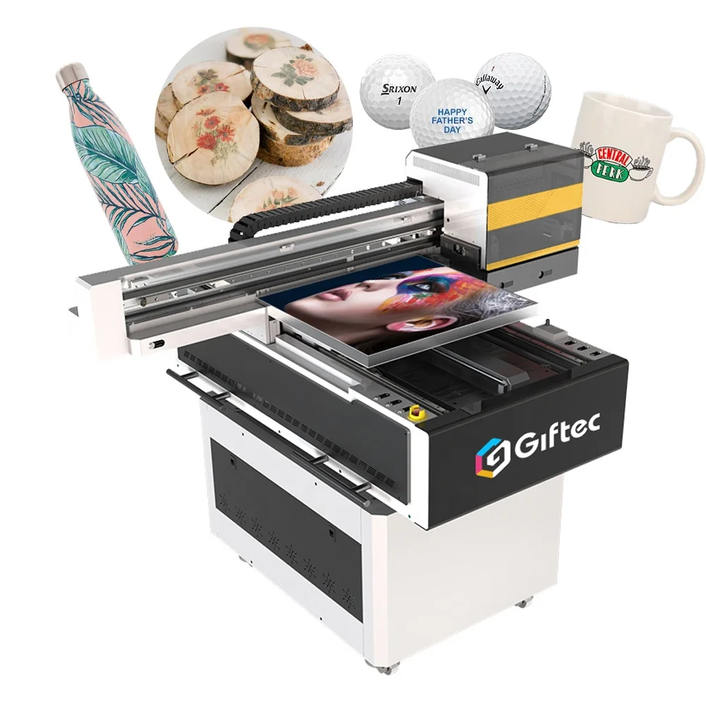 Giftec цифровая технология Ультрафиолетовый принтер идеи фотоальбом аниме чехол для телефона рекламный щит печатные машины 6090 бизнеса