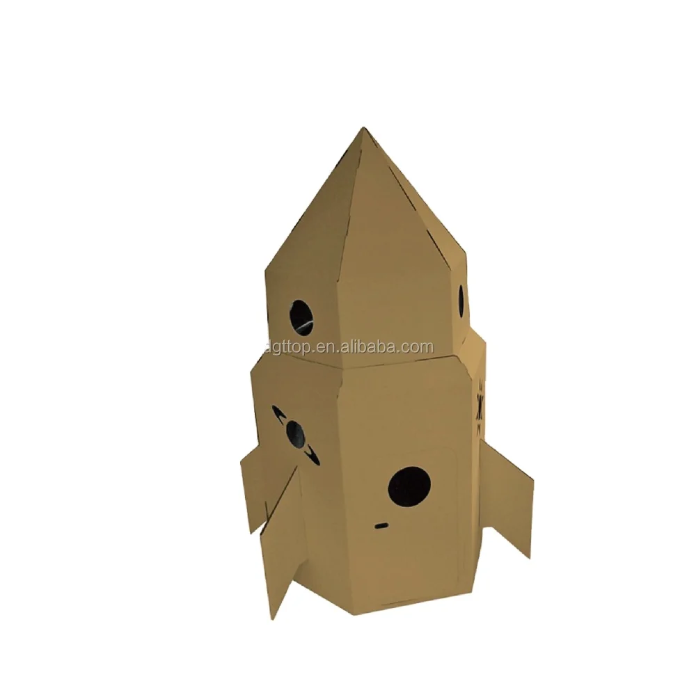 Новый Большой Детский DIY игрушка из бумаги Рождественское украшение для детей картонный ракетный домик