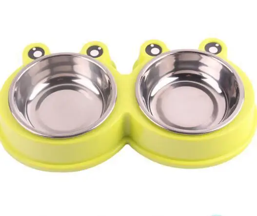 
New 2 in 1 Pet Bowl Drinking Water Feeding Anti Splash Stainless Steel Pet Bowls & Feeders Food Storage 2in1pet Bowl for Dogs 