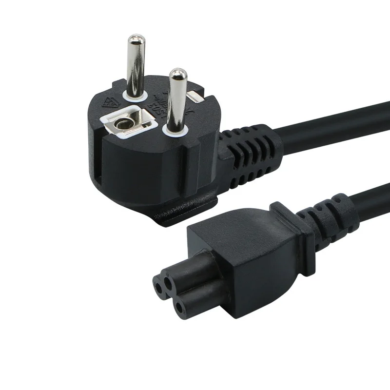 1m 2m  250V Eu Power Cord Ac Cord 3 Prong C5 Plug  PVC PU Coated Laptop Computer Power Cable Cord
