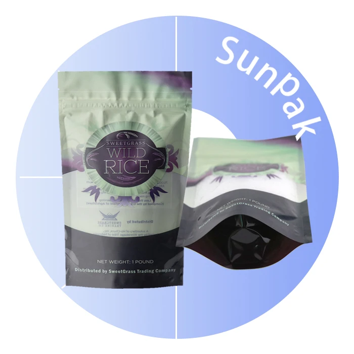 natural food grade pouch opp lat bottom packing bags head rool type rganic clothes plastic bag packaging mylar for cookie box