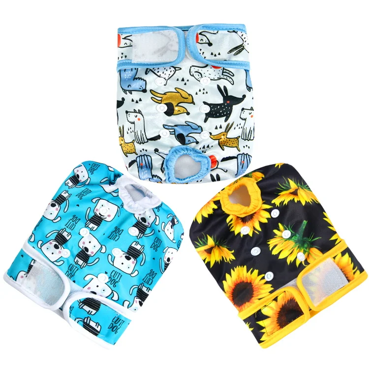 Экологически чистые водонепроницаемые моющиеся подгузники для домашних животных одного размера