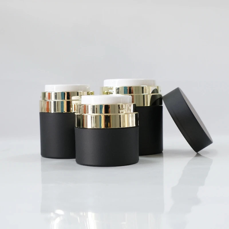 Hot 15ml 30ml 50ml luxury cosmetics acrylic jar airless pump bottle acrylic cosmetic packaging for skin care cream jar