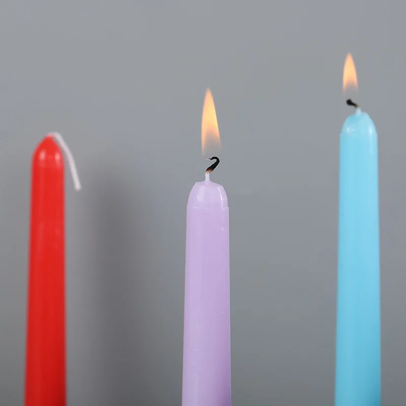 European taper candles,smokeless and tasteless long ,romantic wedding western food 4 candles with cones