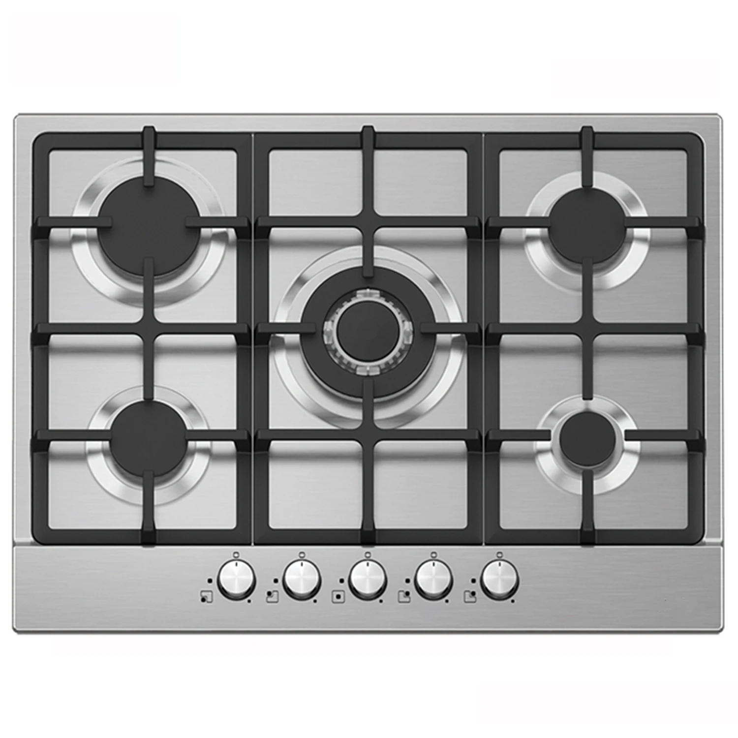europe style High Firepower knob control heating plate 1000kw 5 gas burner kitchen gas cooker