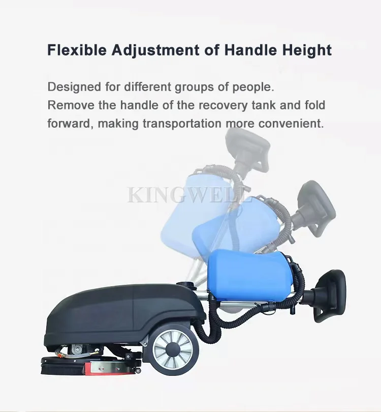 New Design Multi Functional Small Double Disc Walk Behind Push TYPE Scrubber Floor Scrubber Machine