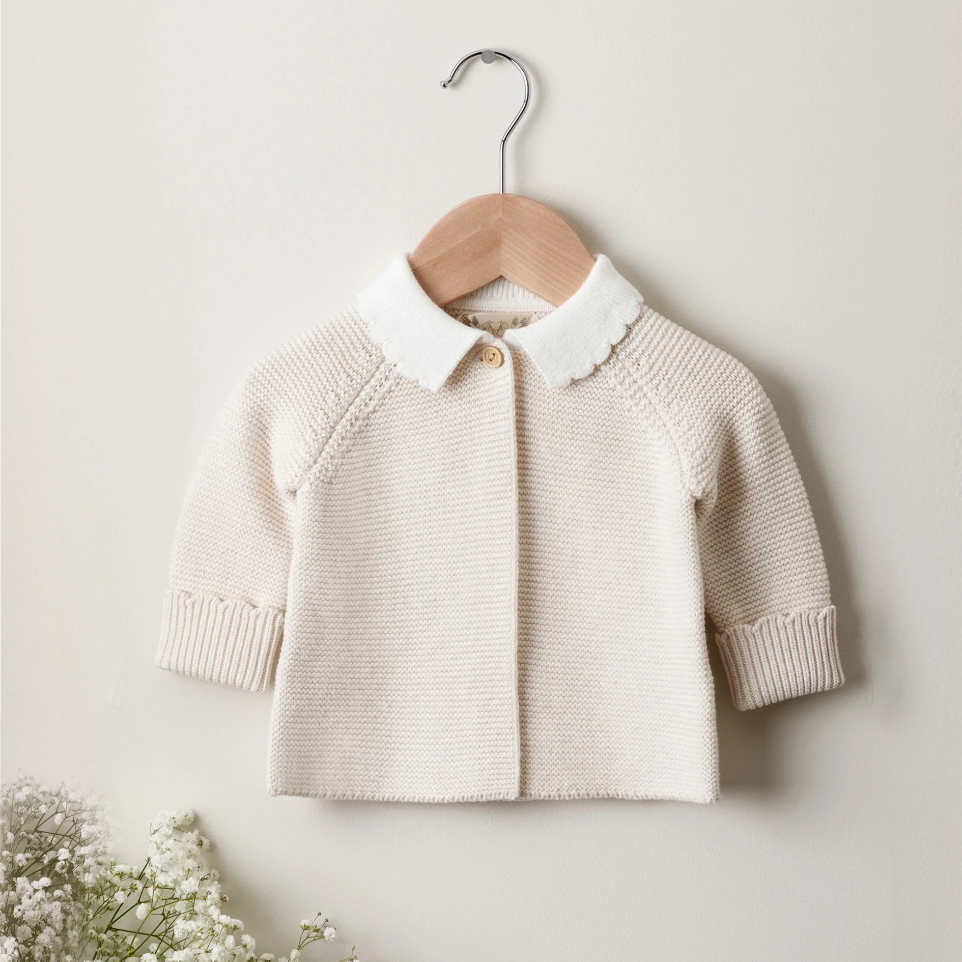 Cute organic cotton winter autumn knitted baby cardigan sweaters clothes for newborn girl boy