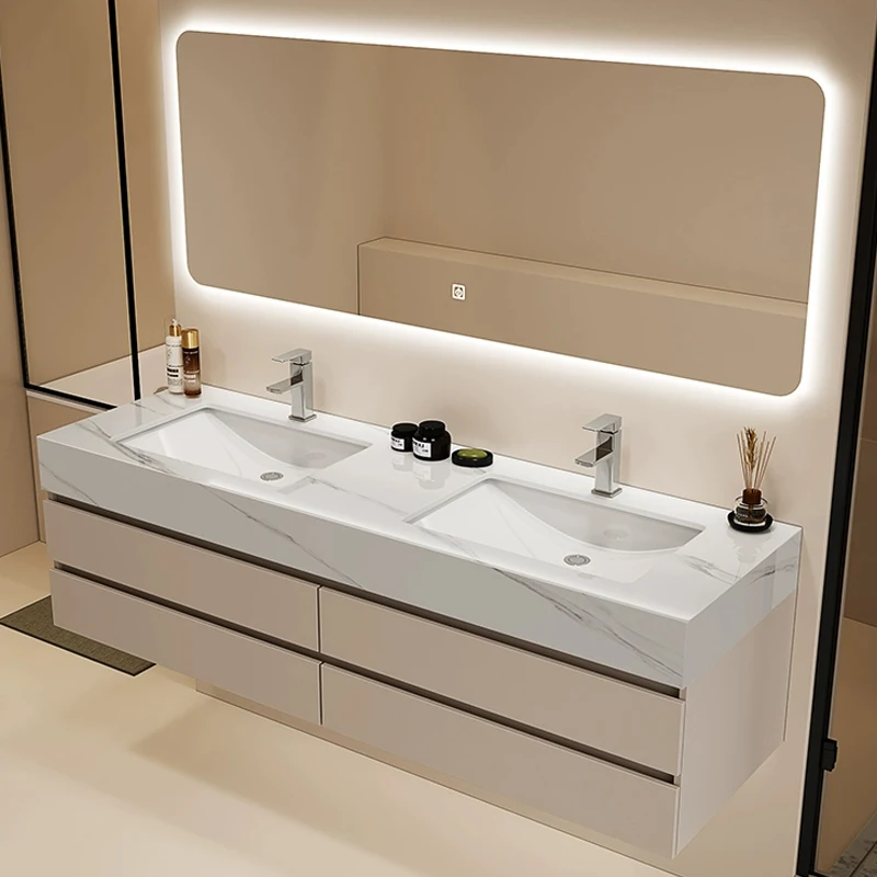 2024 New Combination Cabinet Dressing Intelligent Mirror Cabinet Wall Mounted Ceramic Basin Bathroom Sink