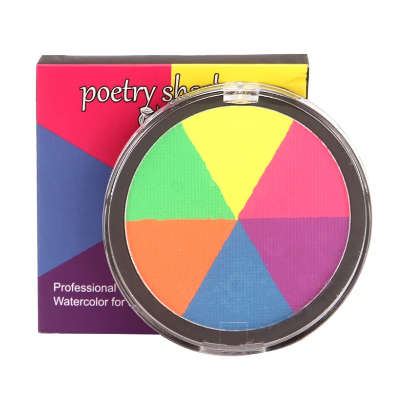 6 Colors Non toxic professional face paint Water Based UV rainbow split cake Face Paint