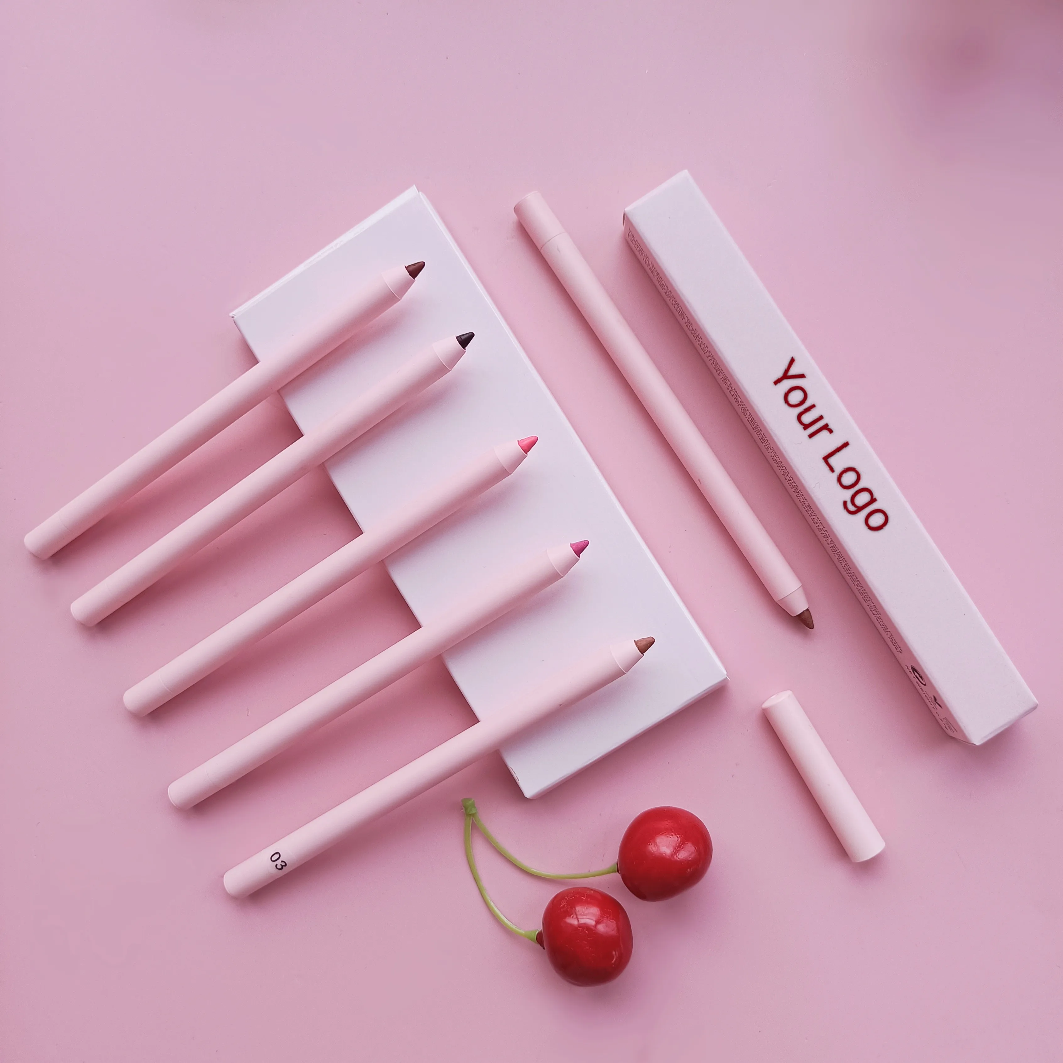 Wholesale Pink Cute Popular Vegan Creamy Matte Lipliner Custom Logo Private Label Twist Up Lip Liner Pencil