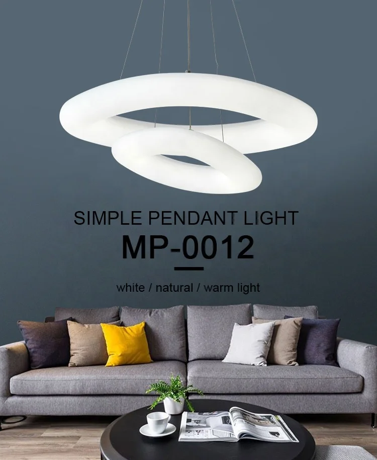custom nordic decorative pe double layer ring circle modern led hanging modern italianate pendant lights lamp