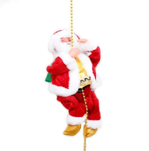 Electric Climbing Ladder Santa Claus Christmas Figurines Ornament Gifts Christmas Tree Hanging Ornament