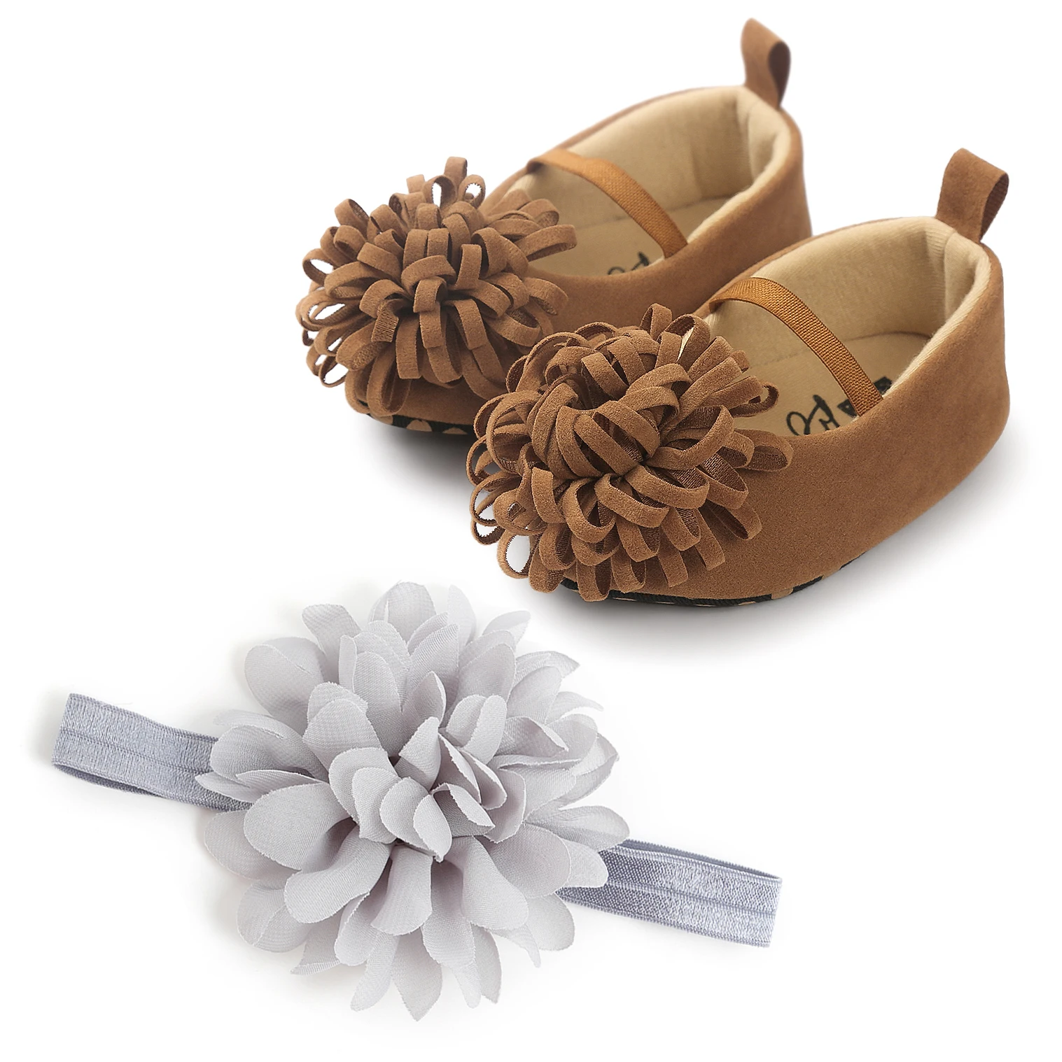 Child Moccasin Shoes Casual Wear Baby Dress Shoes & Headband Set Flower Toddler girl Kids New Born Baby Infant Toddler Shoes
