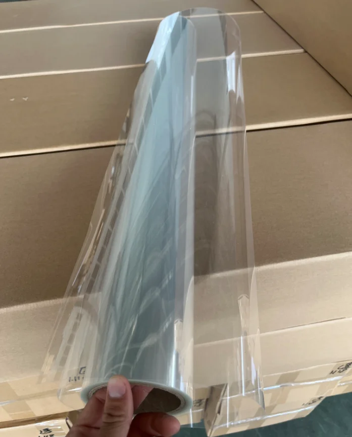 UV transparent pet film white ink clear hanging tendril material show bill hanging flag both sides image printing film