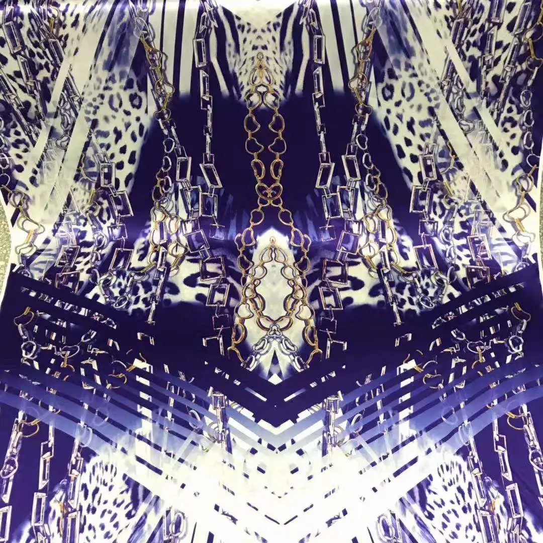 
Low MOQ Purple Leopard Fabric 100% Organic Silk 12mm Silk Satin Fabric 