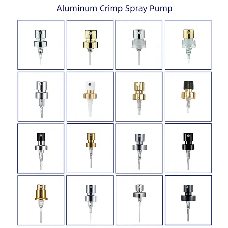 Crimp Pump Sprayer Gold Silver Easy Spray 15mm Aluminum Crimpless Perfume Pump For Perfume Bottle