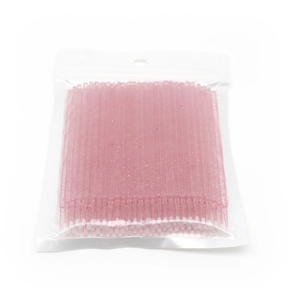 100 Pcs Crystal Micro Swabs,Micro Applicator Brush,Eye Lashes Mascara Wands For Eyelash Extension
