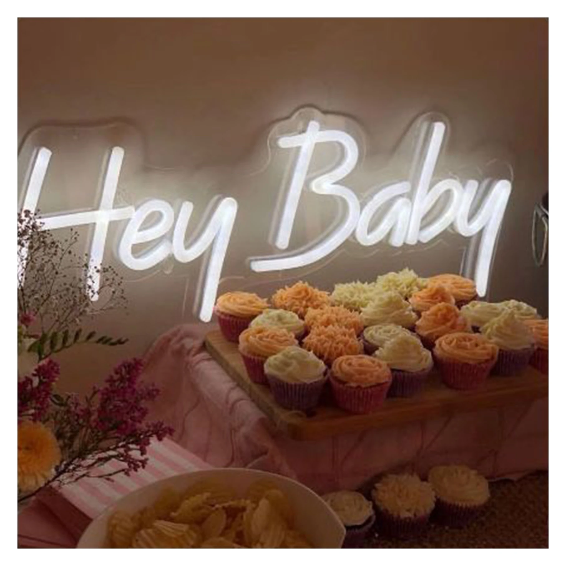 SignBoard with Illuminated Letters Oh Baby Neon Signs Custom LED Electronic Signs