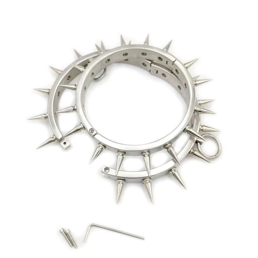 Neck collar stainless steel bondage restraints sex toys for couples adult games slave bdsm fetish