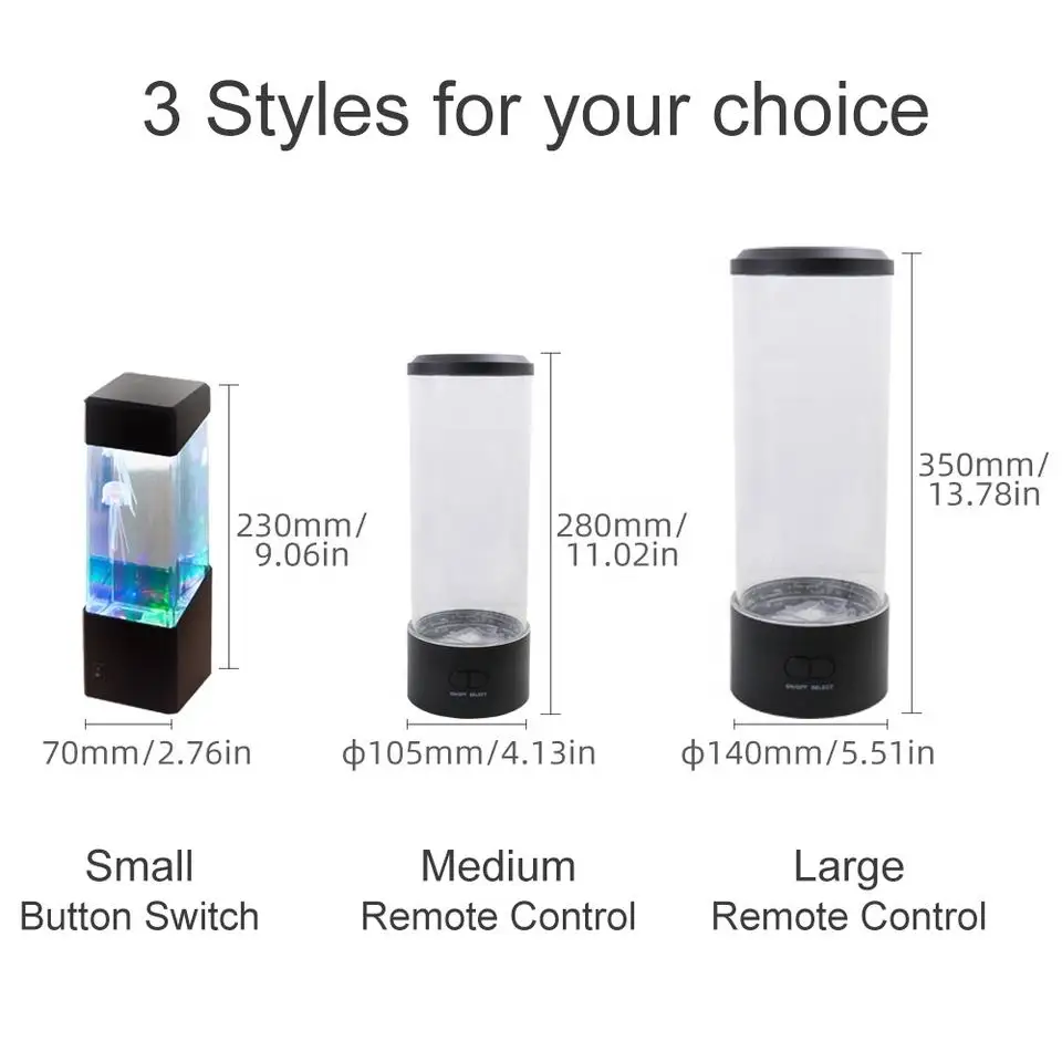 Custom Most Popular Jellyfish 7 Colors Changing Electric Round Jelly Fish Aquarium Lava Lamp Usb Charging Night Light Bedroom