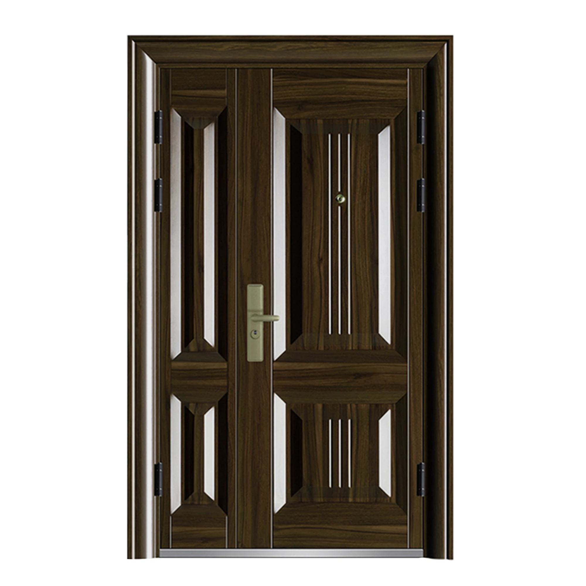 OEM Reasonable Price Stamped Steel Door Sheet Safety Exterior Wall Entrance Metal Steel Door Front Entry Door With Glass