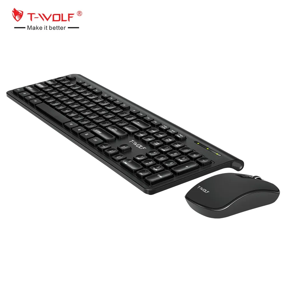 Customized New Product TWOLF Customized SPANISH RUSSIAN keyboard and mouse wireless office keyboard and mouse combo for daily