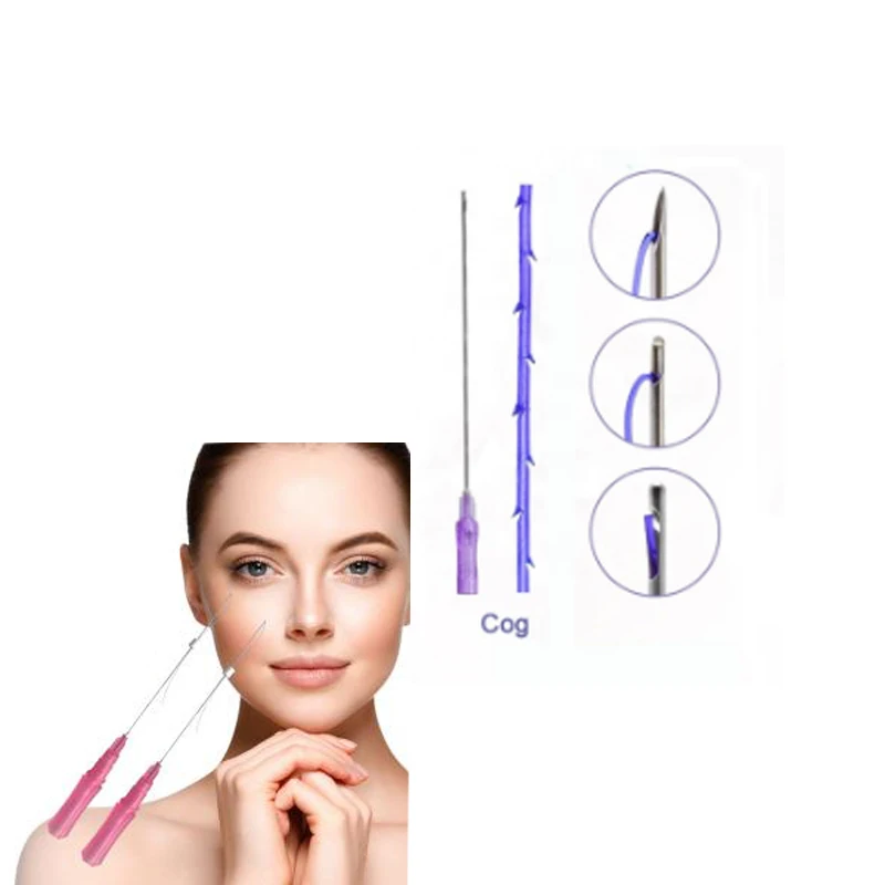 Cog 3d thread pdo suture thread 21G 60mm  surgical suture needle with thread