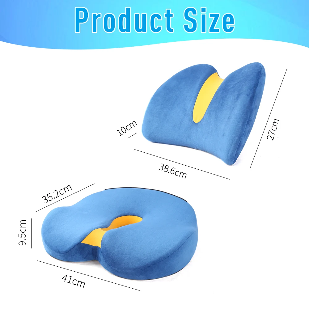orthopedic Ergonomic Design Pain Relief Office chair Cotton Anti Slip Memory Foam lumbar pillows seat cushions