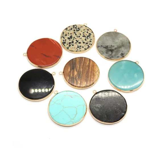 Cheap Natural Quartz Stone Faceted Flat Round Pendant charms Druzy Stone for DIY Earring Necklace Bracelets jewelry making.png