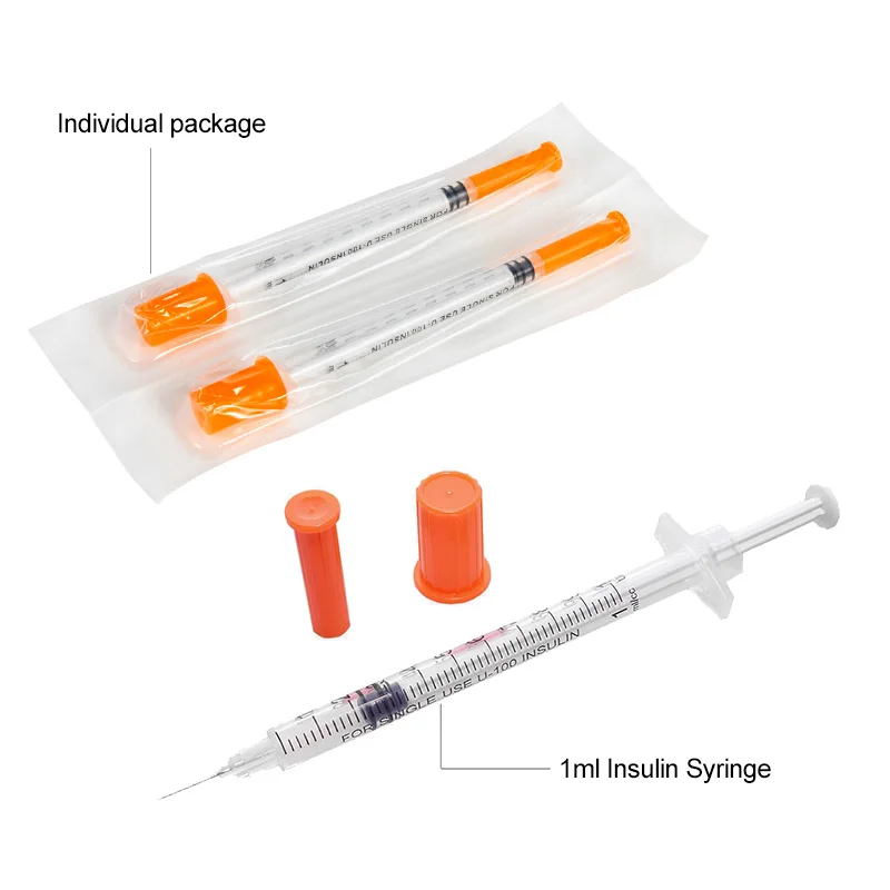 News Home use disposable safety ultra- fine orange insulin syringes