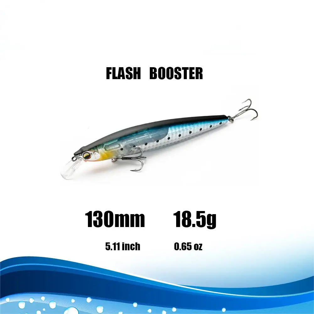 130mm 18.5g New Scales Flashing Minnow Lures Floating Jerkbait Short Tongue Plastic Fishing Fure Long Casting For Bass Trout