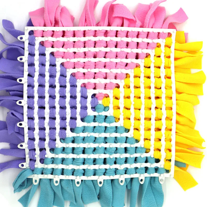 Puppy Dog Training Pad Sniffing Washable 45*45CM Spliced Pet Feeding Nosework Puzzle Snuffle Mat