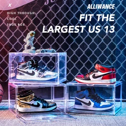 Индивидуальная пластиковая коробка для хранения обуви, прозрачная большая коробка для хранения обуви, складной органайзер, Прозрачный складной