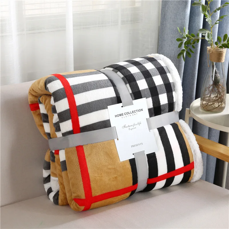 New Japanese Flannel Cozy  Plaid Printing Other Blankets For Winter