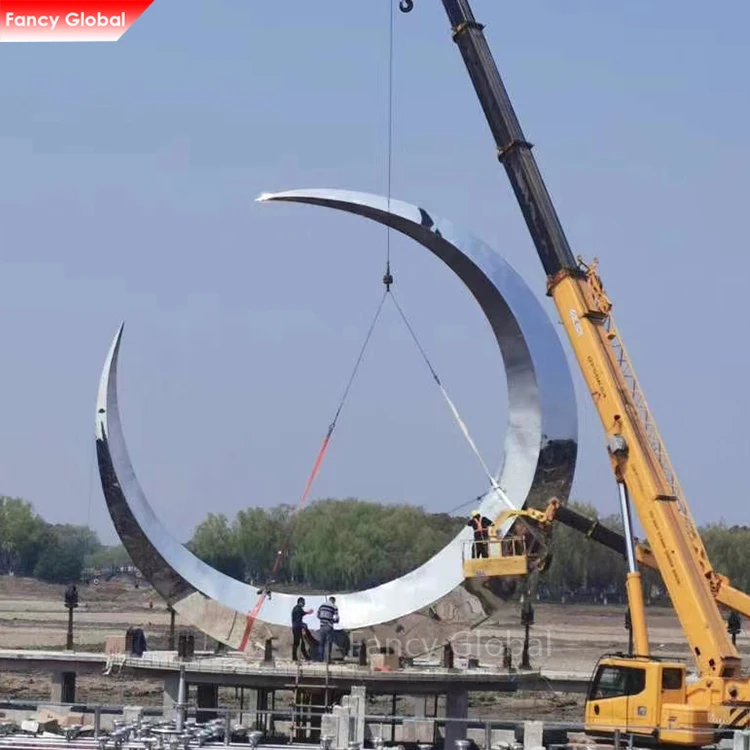 FANCY Large Metal Modern Arts Abstract Stainless Steel Sculpture