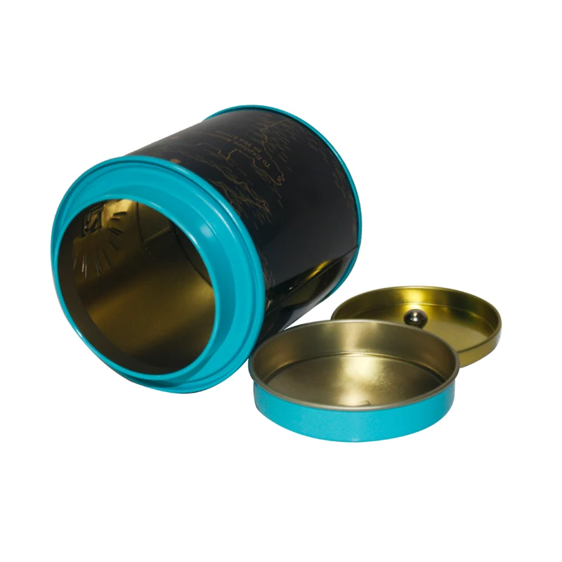 Wholesale Custom Round Shape Airtight Coffee Tin Can Packaging Metal Tea Tin Canister For Tea