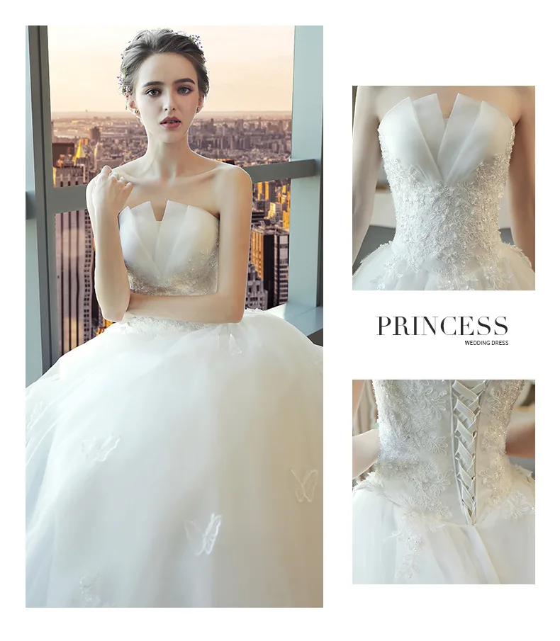 Женское свадебное платье со шлейфом, белое кружевное платье невесты со шлейфом, 2021